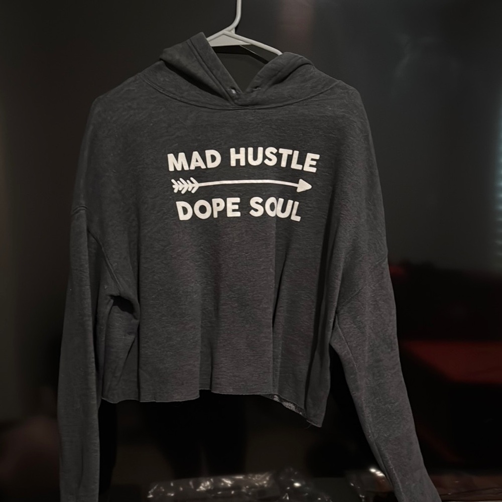 Karma Cropped Gray Hoodie